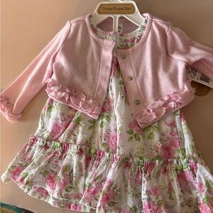 Baby Essentials Pink Floral Two Piece Set dress perfect for Easter